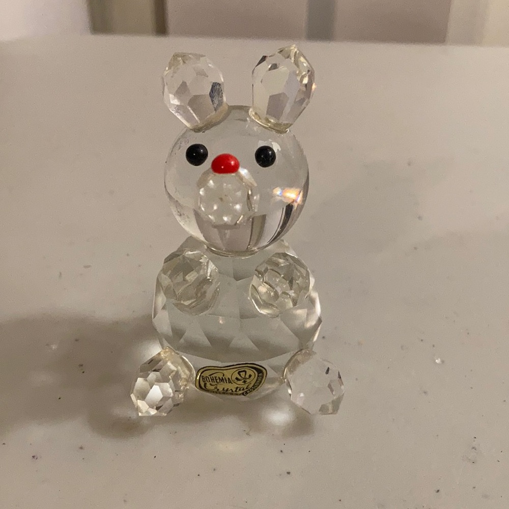Bohemian Crystal Animal 3” Figure Czechoslovakia